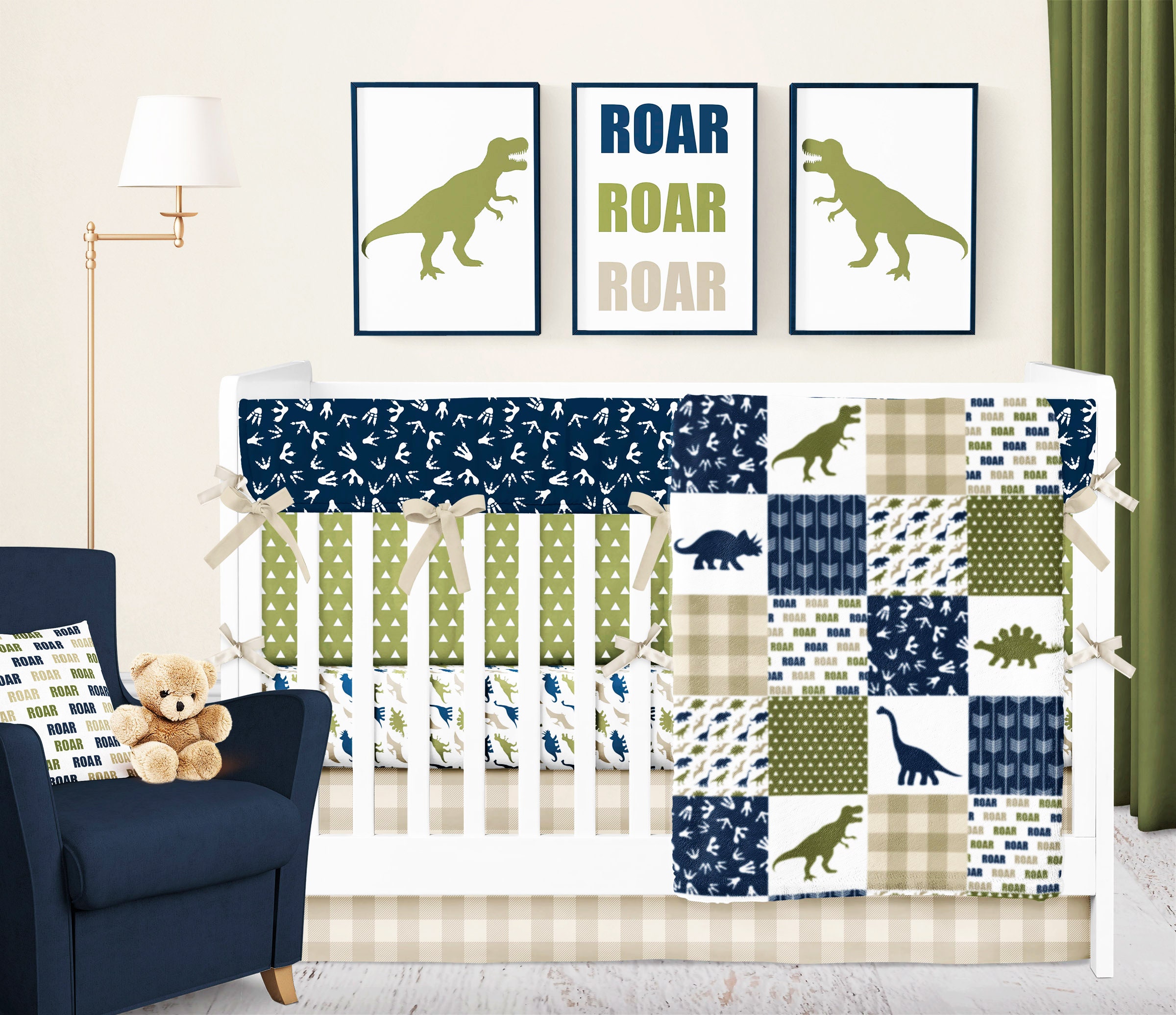 Dinosaur Crib Bedding Set Dinosaur Nursery Dino Baby | Etsy