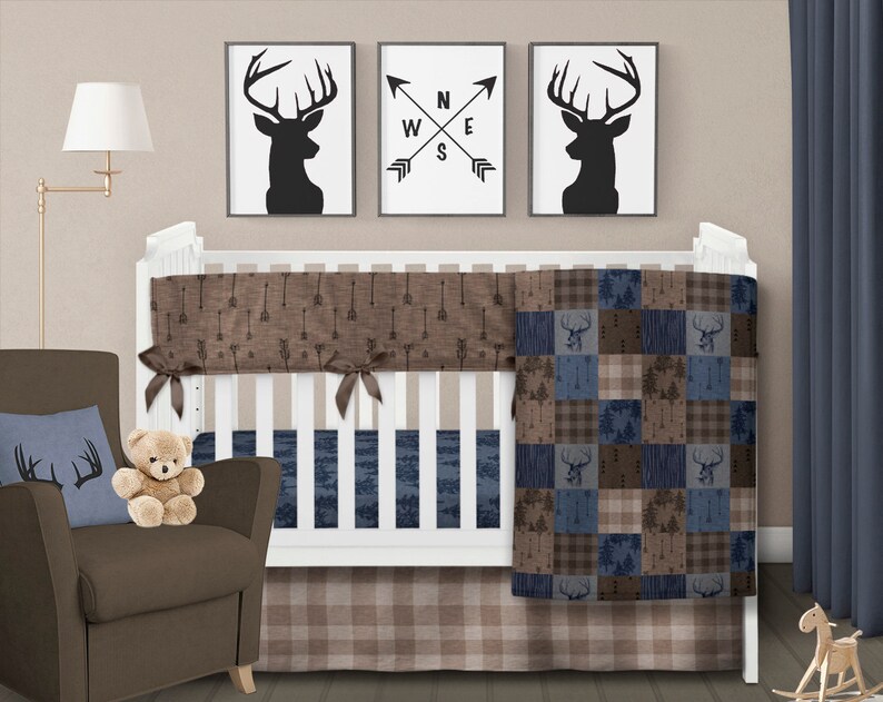 Rustic Crib Bedding Set Boy Nursery Bedding Deer Crib Etsy