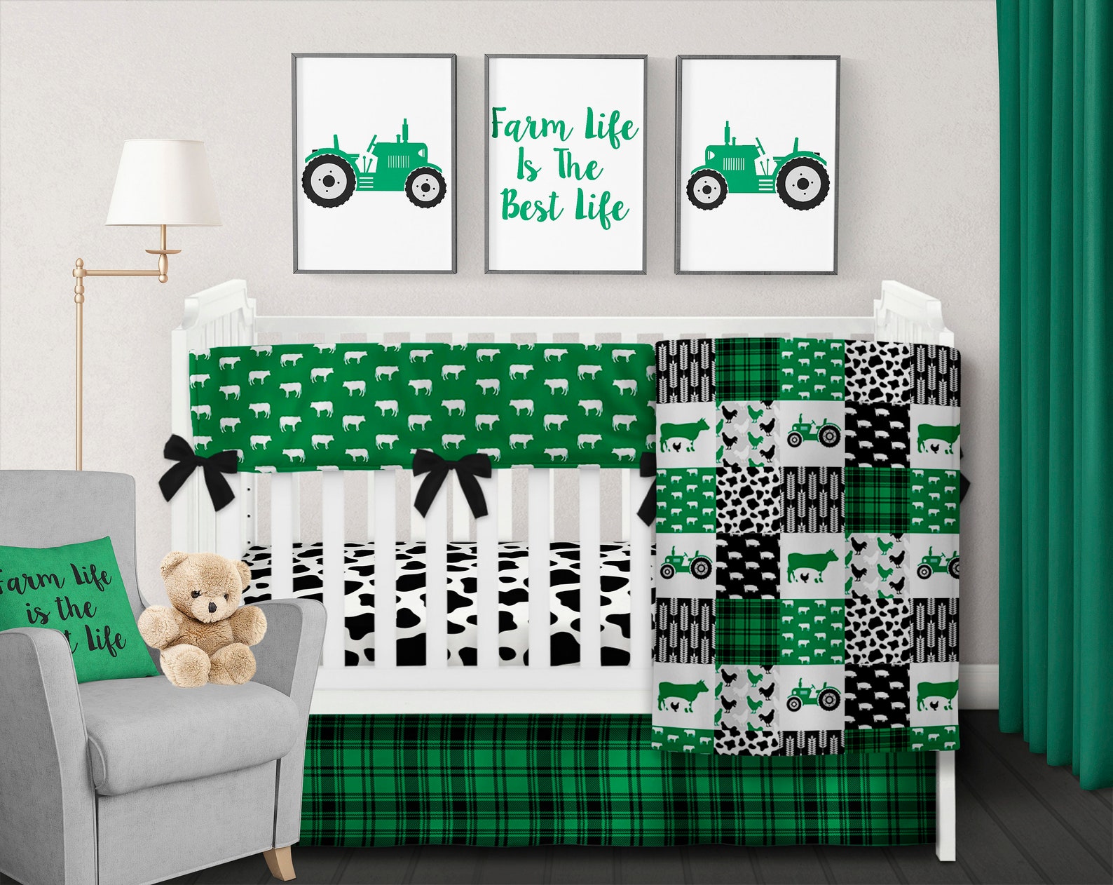 Farm Crib Bedding Set Farm Nursery Bedding Cow Baby Blanket Etsy