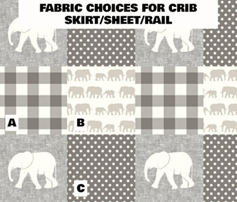 Nursery Bedding Set Neutral Baby Blanket Gender Neutral Crib Bedding Set Elephant Baby Quilt Elephant Crib Set Neutral Baby Quilt