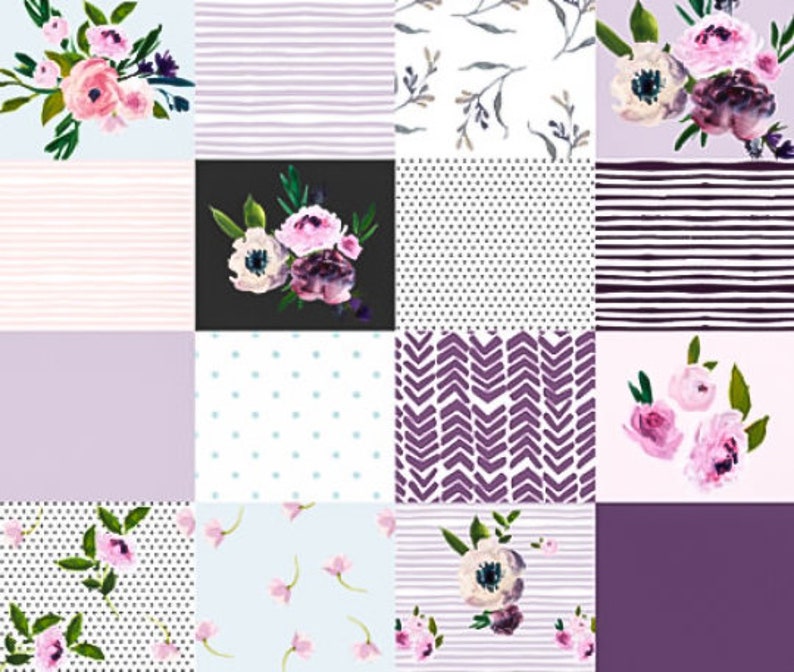 Shabby Chic Baby Quilt Girl Crib Bedding Purple Baby Etsy
