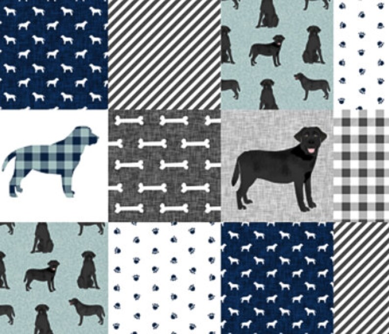 Baby Boy Quilt Modern Baby Quilt Dog Baby Blanket Minky Baby Blanket Patchwork Baby Quilt Boy Crib Bedding Black Lab Baby Quilt