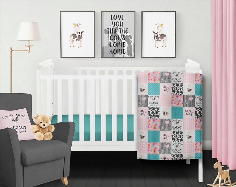 teal and gray baby bedding