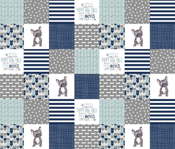 Puppy Dog Crib Bedding Set Baby Boy Quilt Boy Crib Bedding Etsy