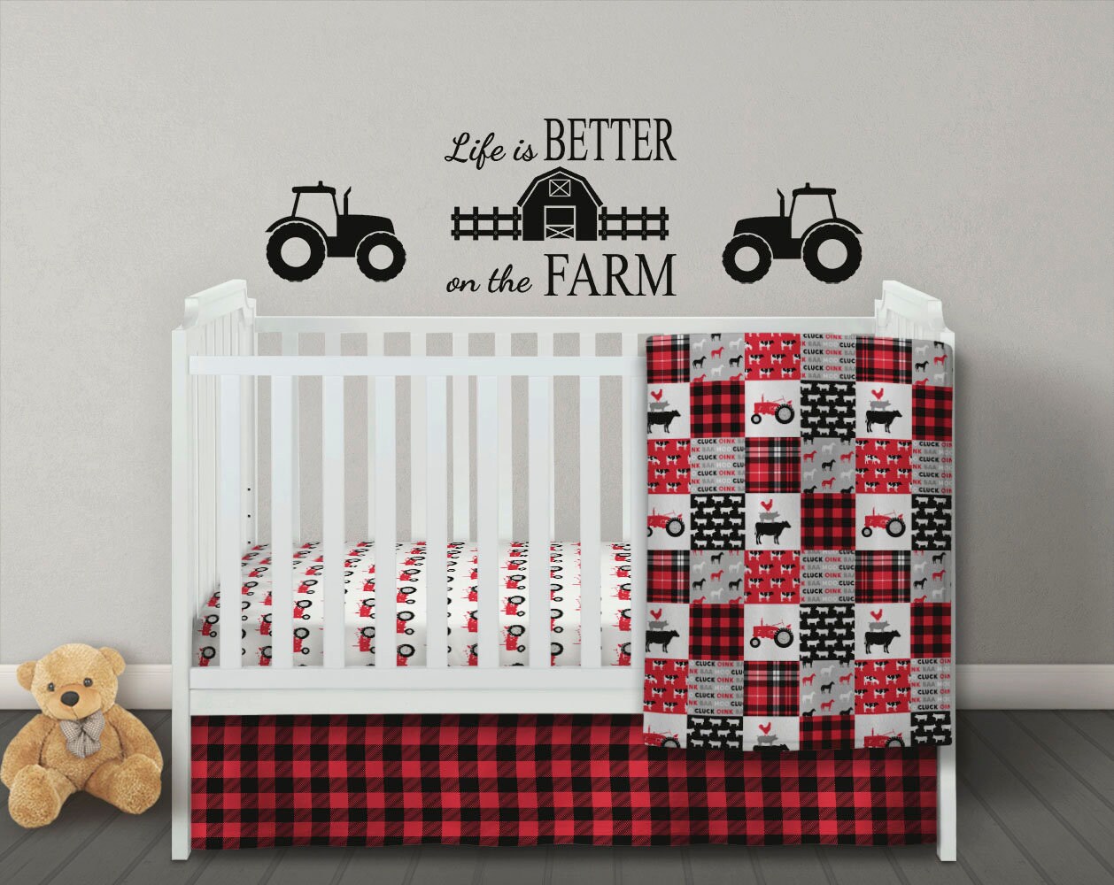 Farm Nursery Bedding Boy Crib Bedding Set Baby Boy Quilt Etsy
