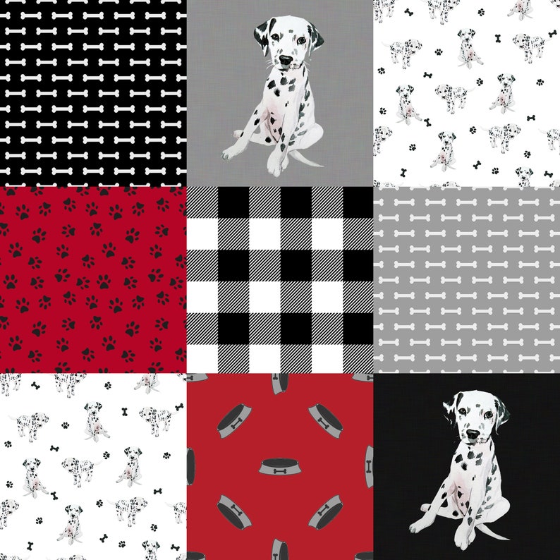 Dalmatian Crib Beddingset Dog Nursery Bedding Boy Baby Etsy