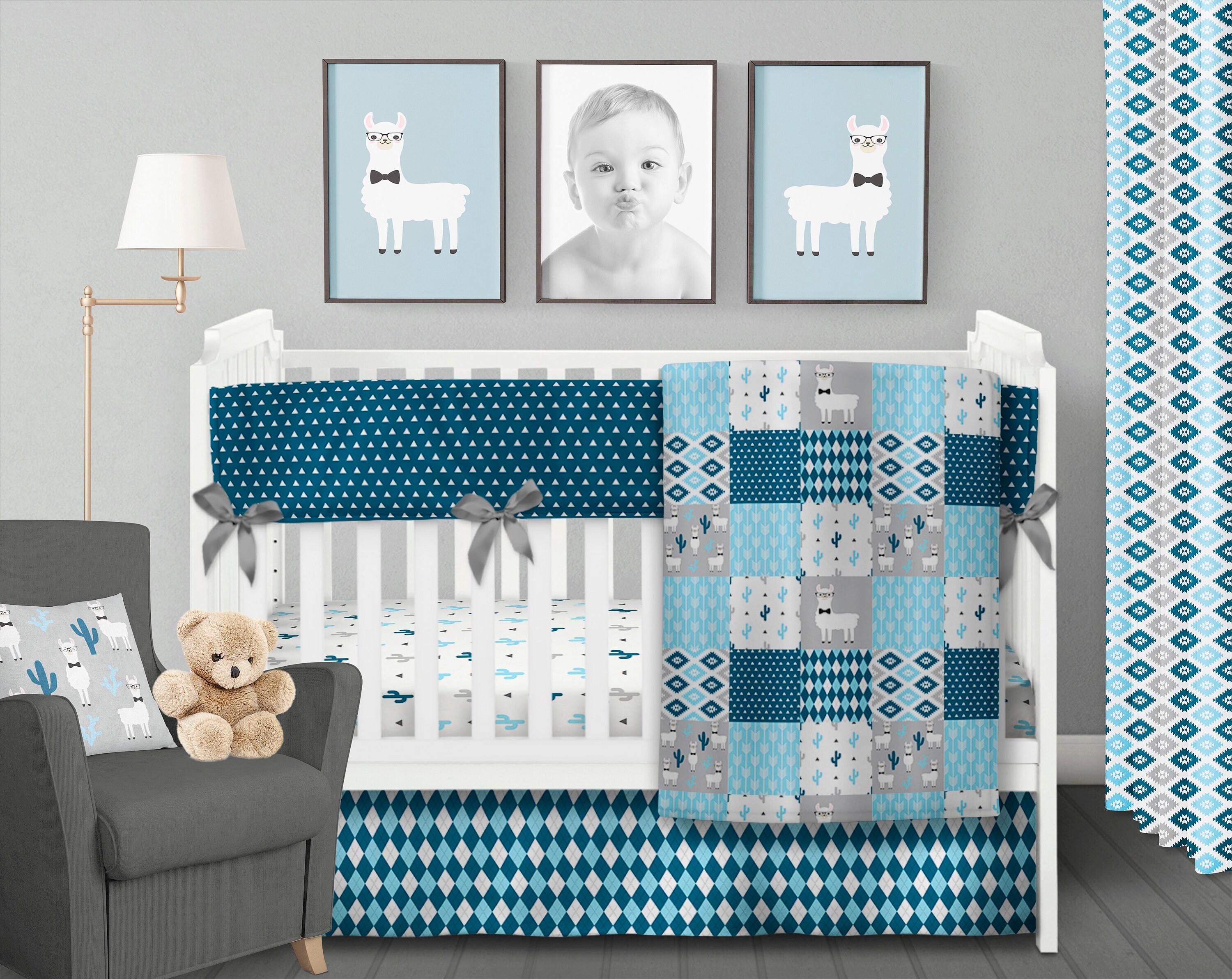 llama crib set
