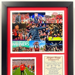 Jürgen Klopp | Liverpool F.C. Farewell | Anfield Collectible | Liverpool Football Club Memorabilia | Framed Double Matted Photo Collage