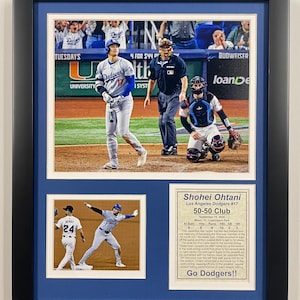 Shohei Ohtani | 50-50 Club | Los Angeles Dodgers | Legends Never Die | Framed Double Matted Photo Collage | 12&quot;x15&quot; |