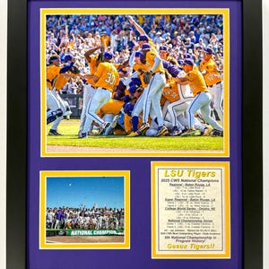 LSU Baseball | 2025 College World Series National Champions | Framed Photo Collages | 2 Sizes |