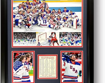 USA Hockey | 2026 Olympic Gold Medalists | Framed Picture & Photo Collage Gift, Man Cave Wall Art, Home Decor |