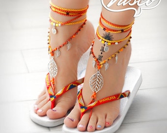 Barefoot Sandals. Orange Bellydance Shoes best seller 2020