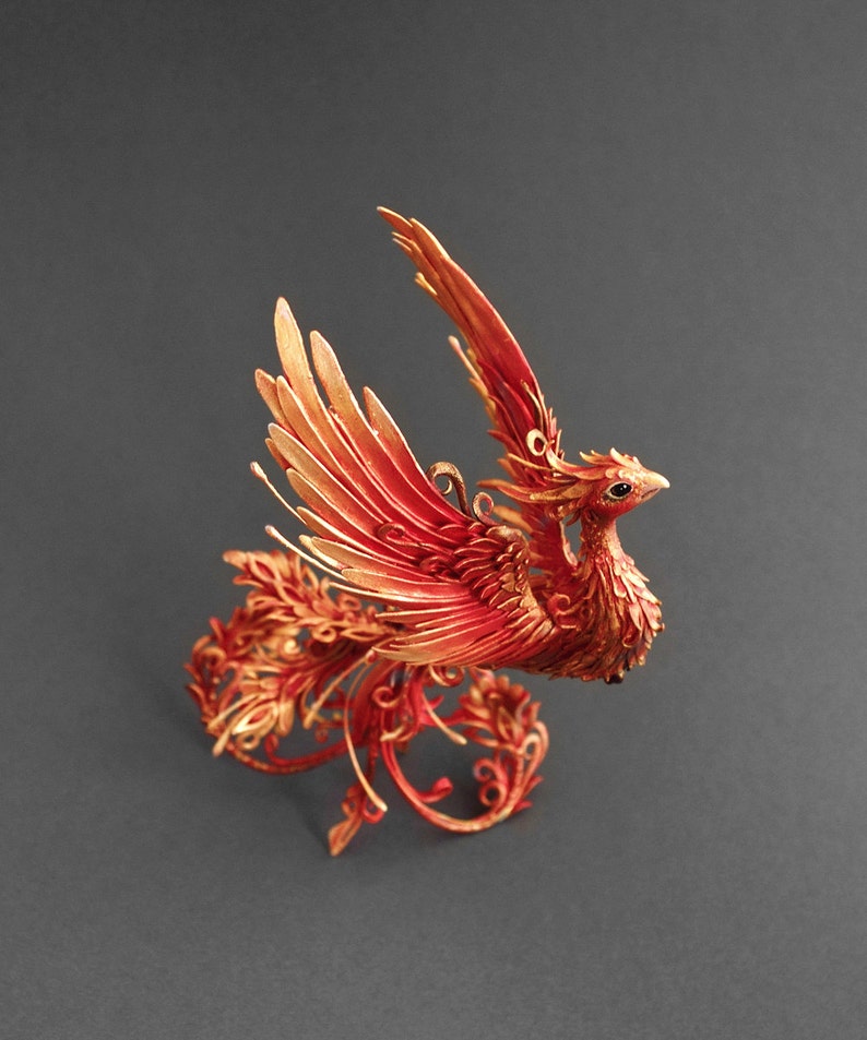 Firebird sculpture phoenix sculpture phoenix figurine phoenix Etsy