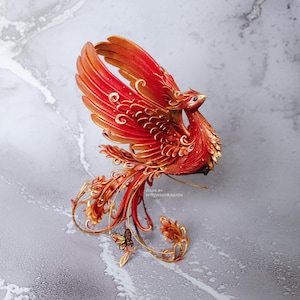 Handmade Miniature Phoenix Sculpture - Firebird Figurine, Mythical Art, Unique Gift, Fantasy Decor, Magic Creature, Collectible Ornament