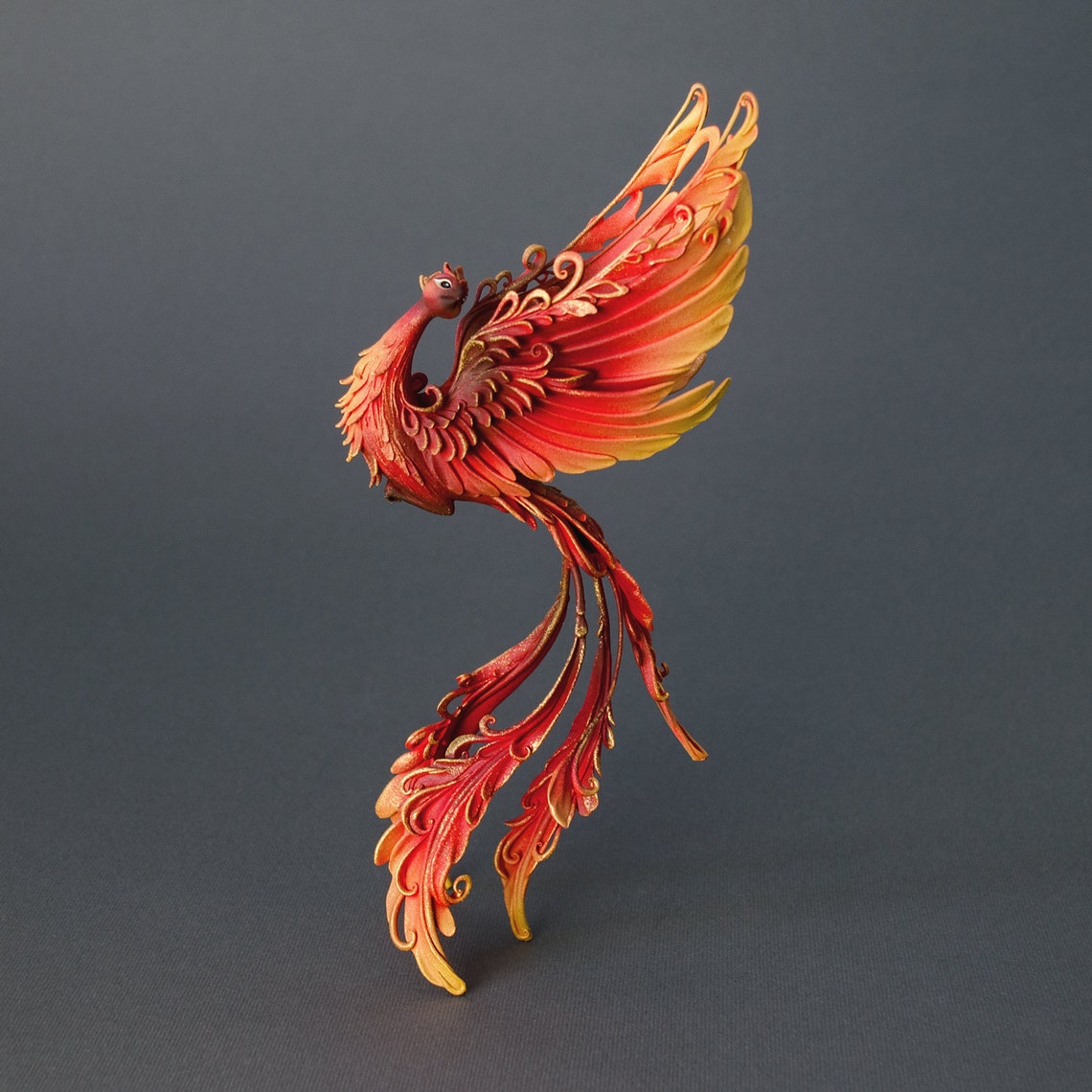 Phoenix sculpture phoenix figurine phoenix statuette OOAK Etsy