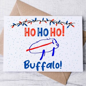 Ho Ho Ho Buffalo Christmas Card Set / Blank Note Cards / Folded Notecards / Thank You