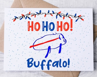 Ho Ho Ho Buffalo Christmas Card Set / CHARGING POTATO Blank Note Cards / Folded Notecards / Thank You