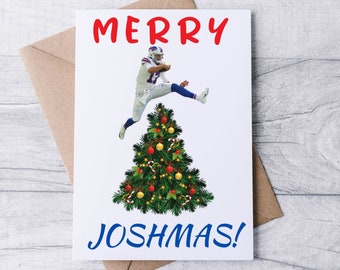 Merry Joshmas Buffalo Christmas Card Set / Blank Note Cards / Folded Notecards