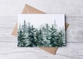 WOODLAND SPLENDOR Country Card Set / Textured Linen Cardstock / Folded cards / Thank You / Country Christmas Card Evergreen Forest Woods