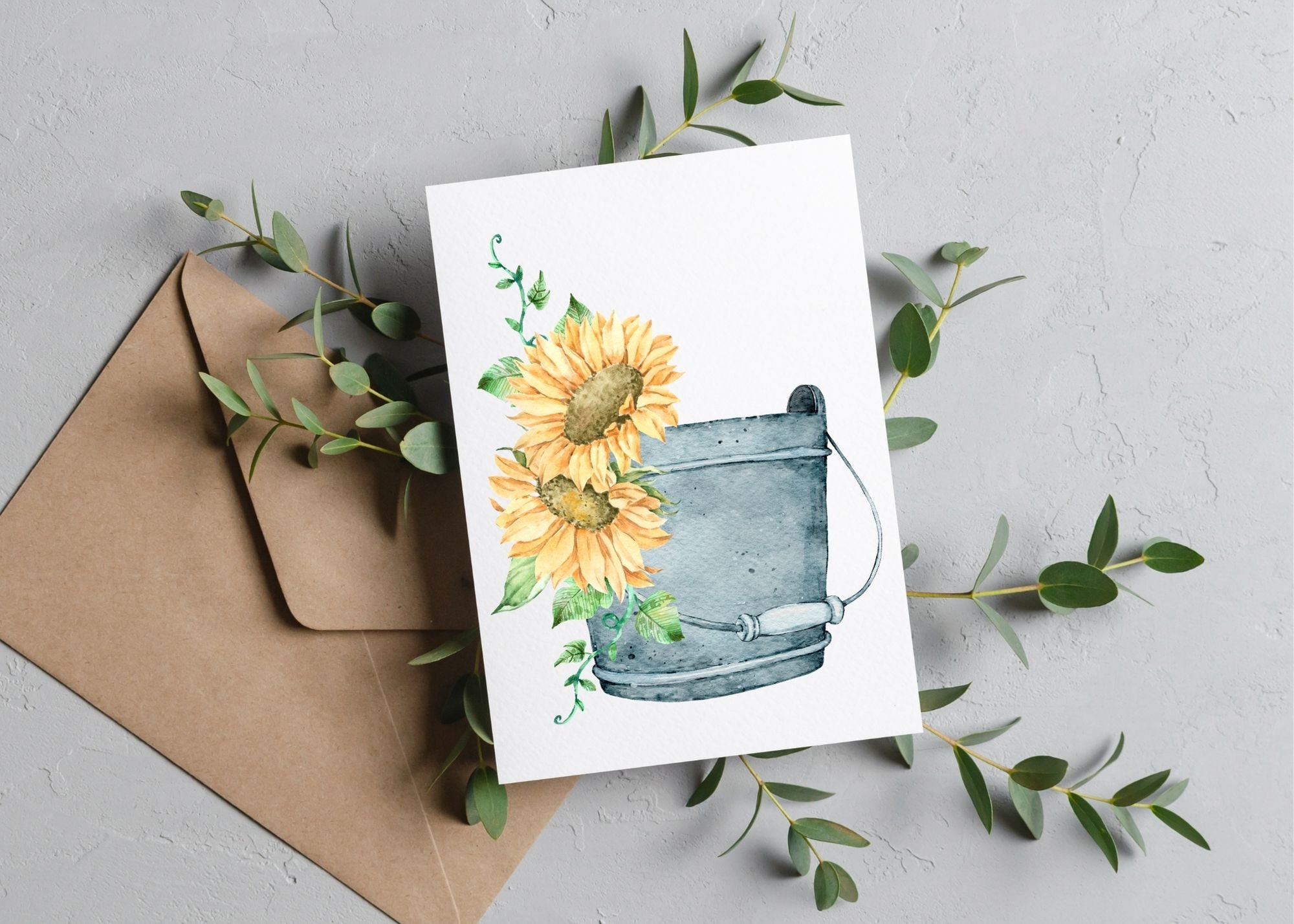 Sunflower Watercolor Card Set / Blank Note Cards / Folded Notecards ...