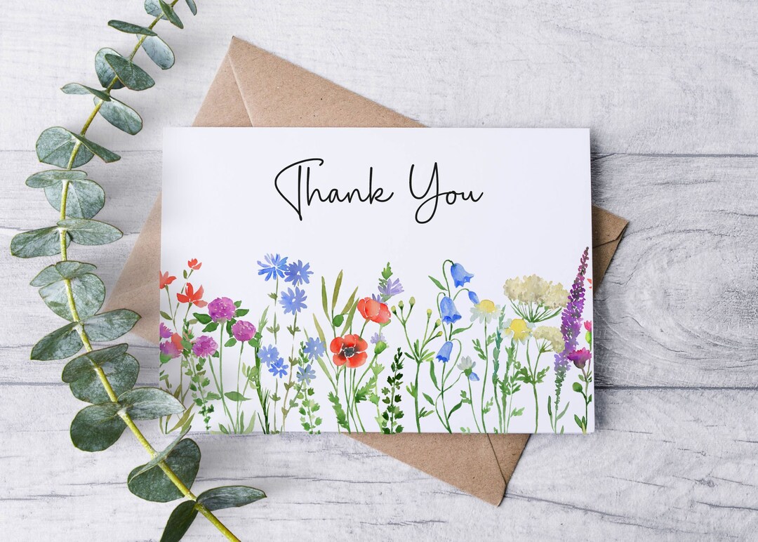 FIELD of DREAMS WILDFLOWER Thank You Card Set / Blank Note Cards ...