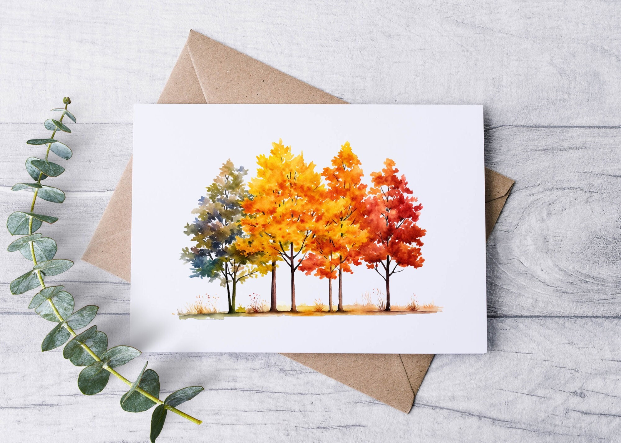 Fall Texture Card Breathtaking Autumn Fall Cards: Luxury Linen Textured Blank Note Cards ...