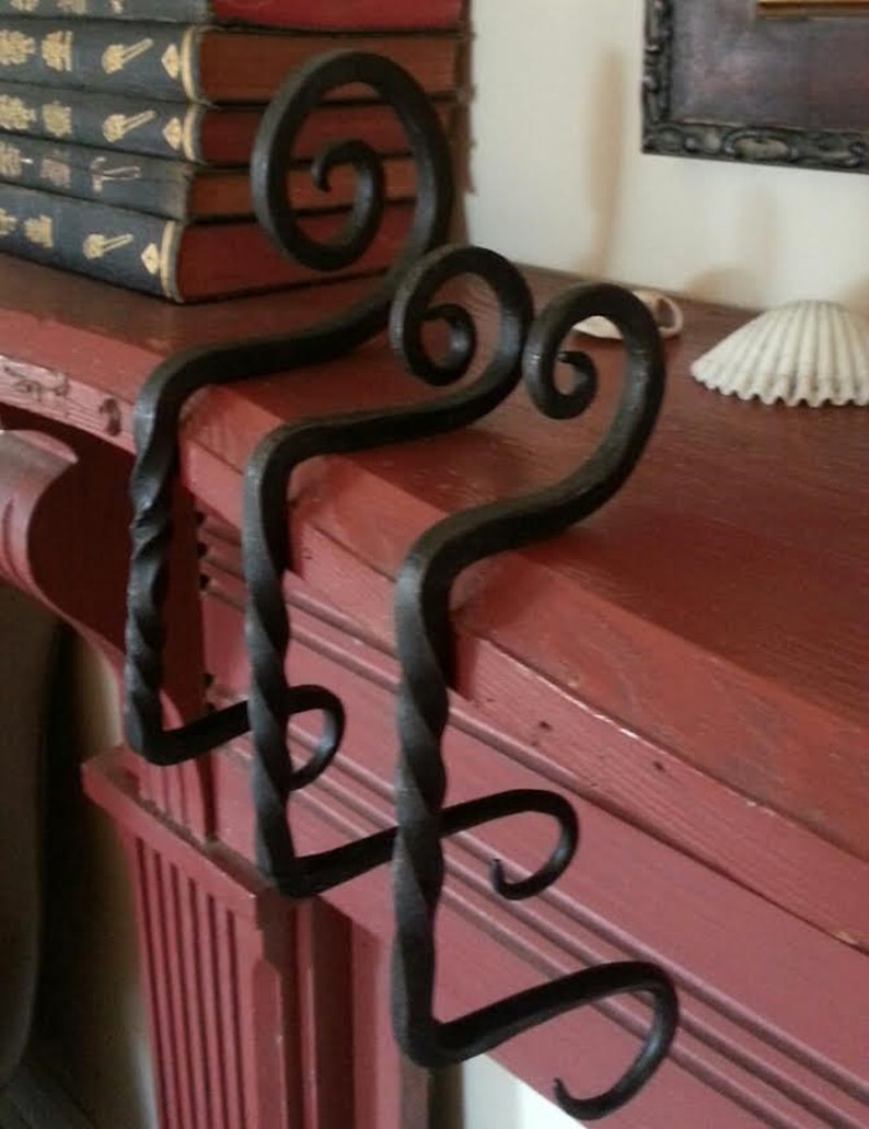 Scroll Top Mantle / Shelf Hook Blacksmith Made Etsy