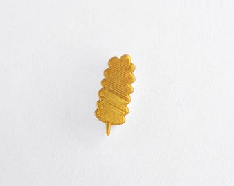 3D print brooch Golden leaf