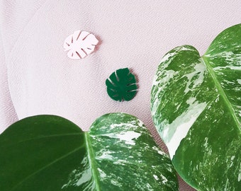 3D print sheet Monstera petal pink brooch