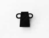 HANDLES VASE, black brooch 3D printed jewelry