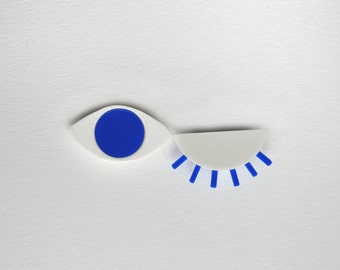 CLIN D'IS, 3D printed eye brooch summer Persian blue