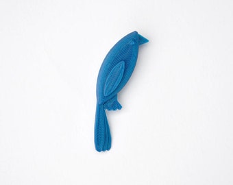 3D print brooch Small duck blue bird