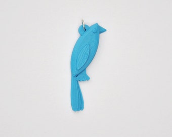 LITTLE BIRD, azure blue during 3D printed jewelry