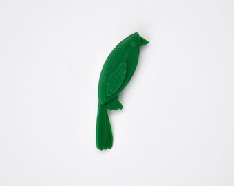 LITTLE BIRD, green 3D printed brooch