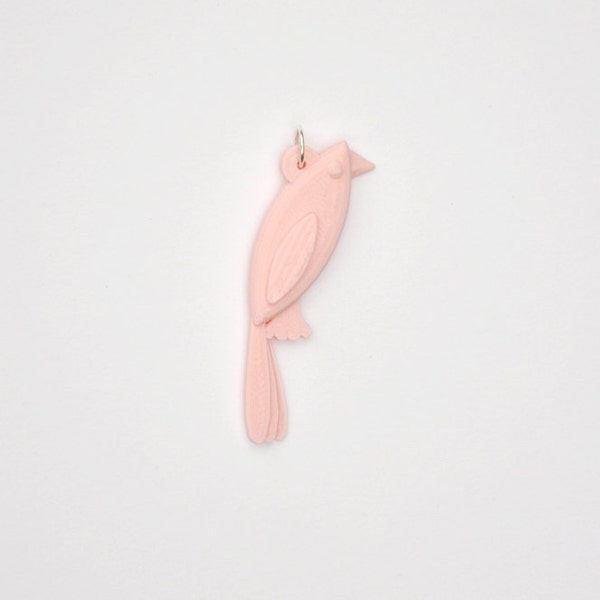 LITTLE BIRD, petal pink pendant 3D printed jewelry