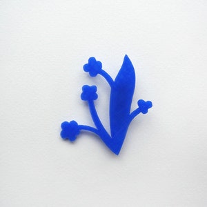 3D print brooch Flowers Persian Blue image 1