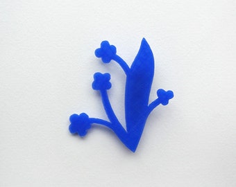 3D print brooch Flowers Persian Blue