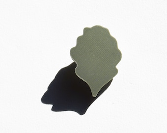 3D print brooch Oak leaf #5 olive green