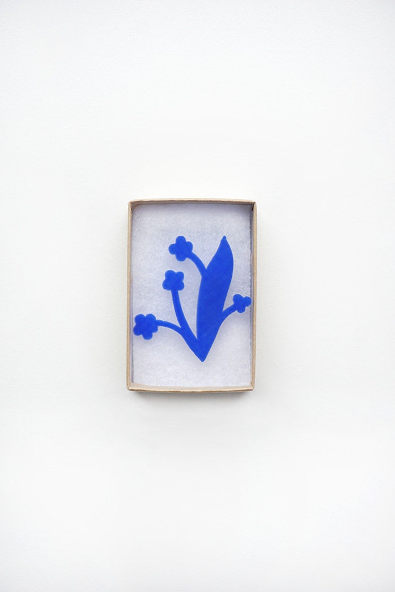 3D print brooch Flowers Persian Blue image 4