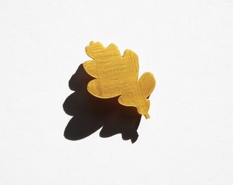 3D print brooch Oak leaf #2 gilded