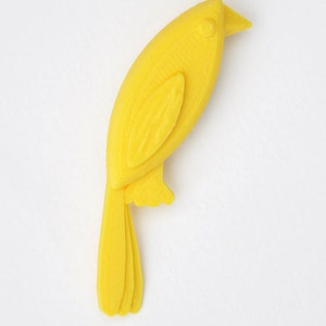 3D print brooch Small yellow bird image 2