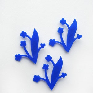 3D print brooch Flowers Persian Blue image 3