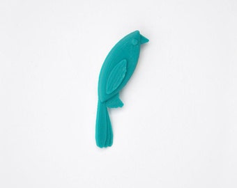 3D print brooch Small turquoise bird