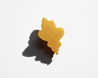 3D print brooch Oak leaf #4 gilded