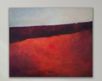 Abstract Landscape with Intense Reds