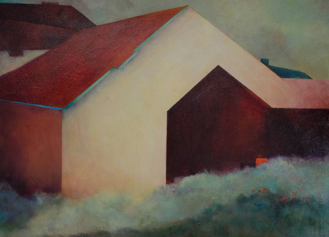 Abstract Painting of Barn in Rural Georgia - Etsy