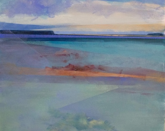 Abstract Landscape of Beach in Watercolor Style