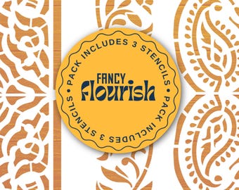 Plantillas Fancy Flourish de Made by Marley, 3 hojas A4 por paquete.