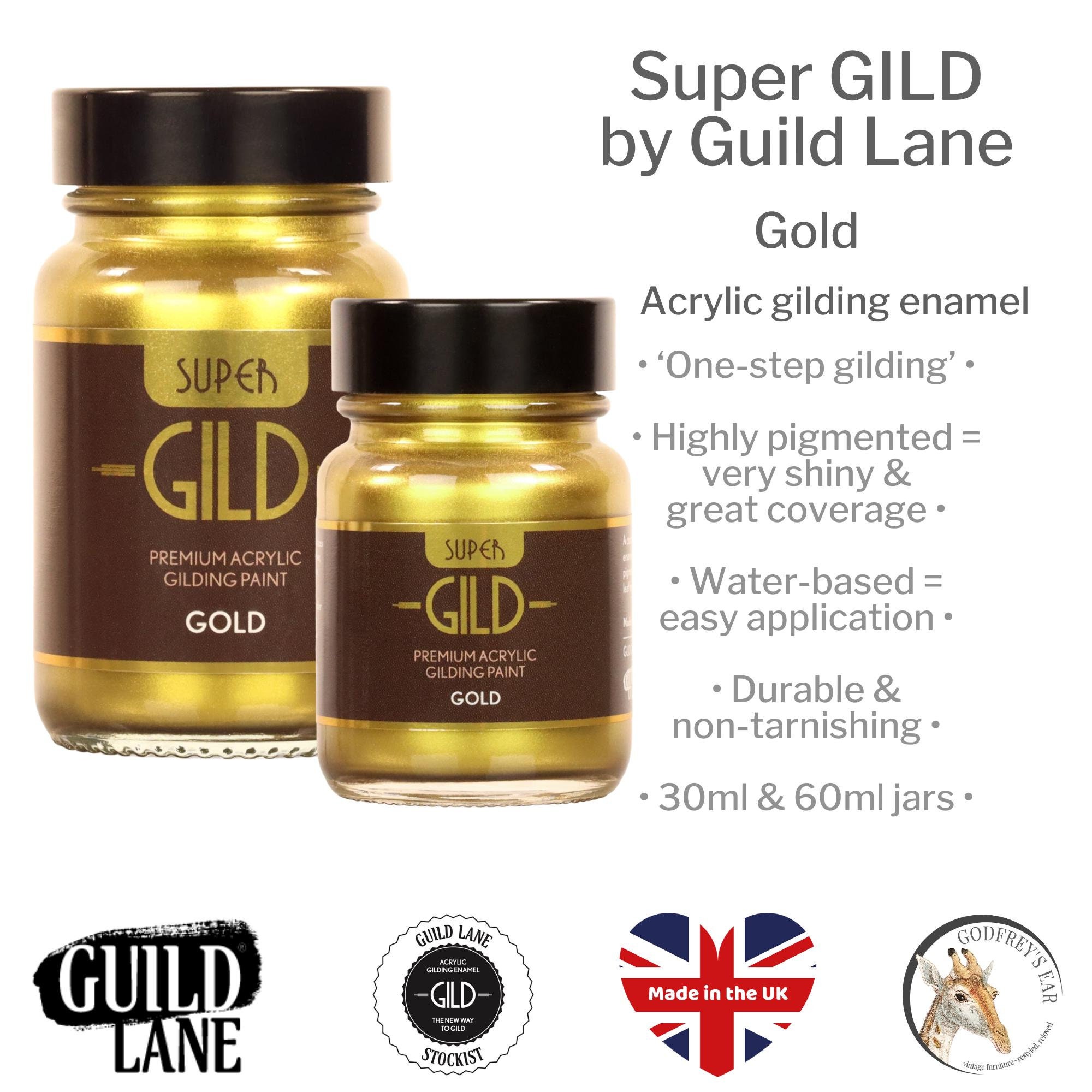 Guild Lane SUPER GILD GOLD Acrylic Gilding Enamel Paint, Water