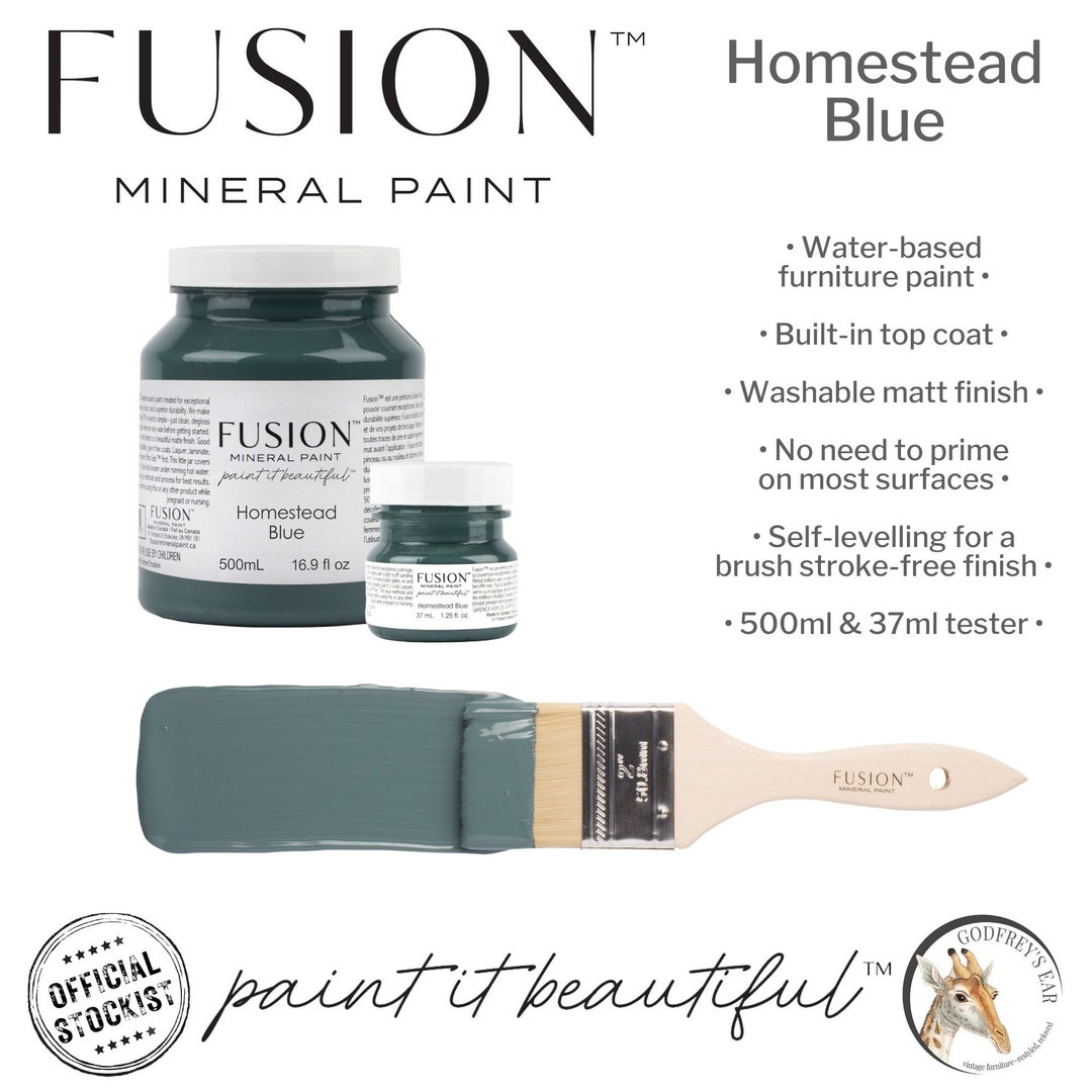 Fusion Mineral Paint, Homestead Blue, Blue Grey Furniture Paint, Water